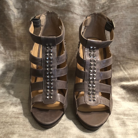 Steve Madden Hailley Studded Leather Cage Sandals - Picture 4 of 11